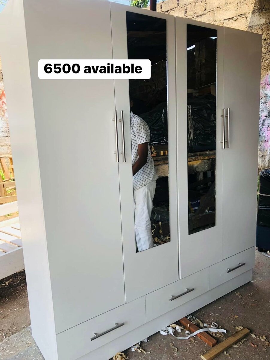 White wardrobe with mirror