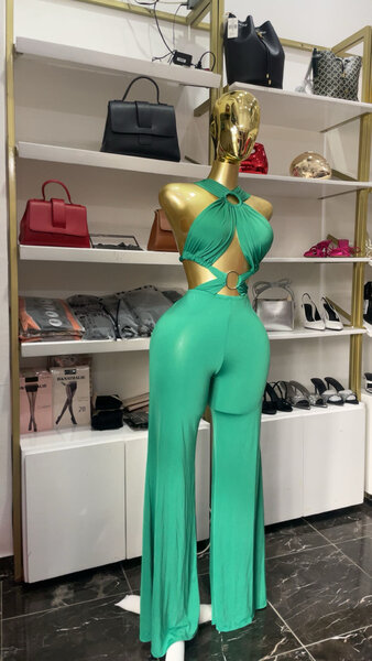 Combinaison Évasée Verte Sexy