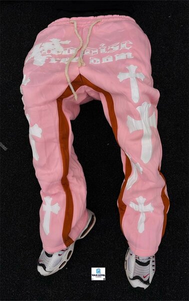 Pantalon jogger rose imprimé