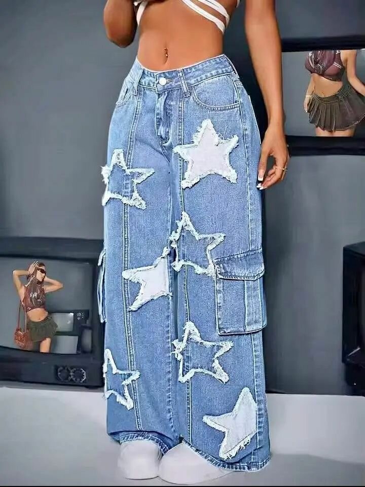 Pantalon en jean étoiles