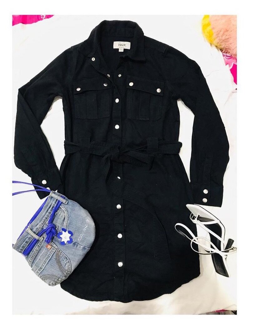 Denim black dress