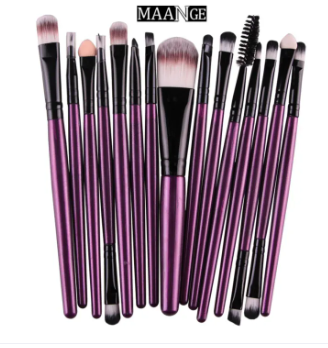 MAANGE Pro 15Pcs Makeup Brushes Set Eye Shadow Foundation Powder Eyeliner Eyelash Lip Make Up Brush Cosmetic Beauty Tool Kit Hot