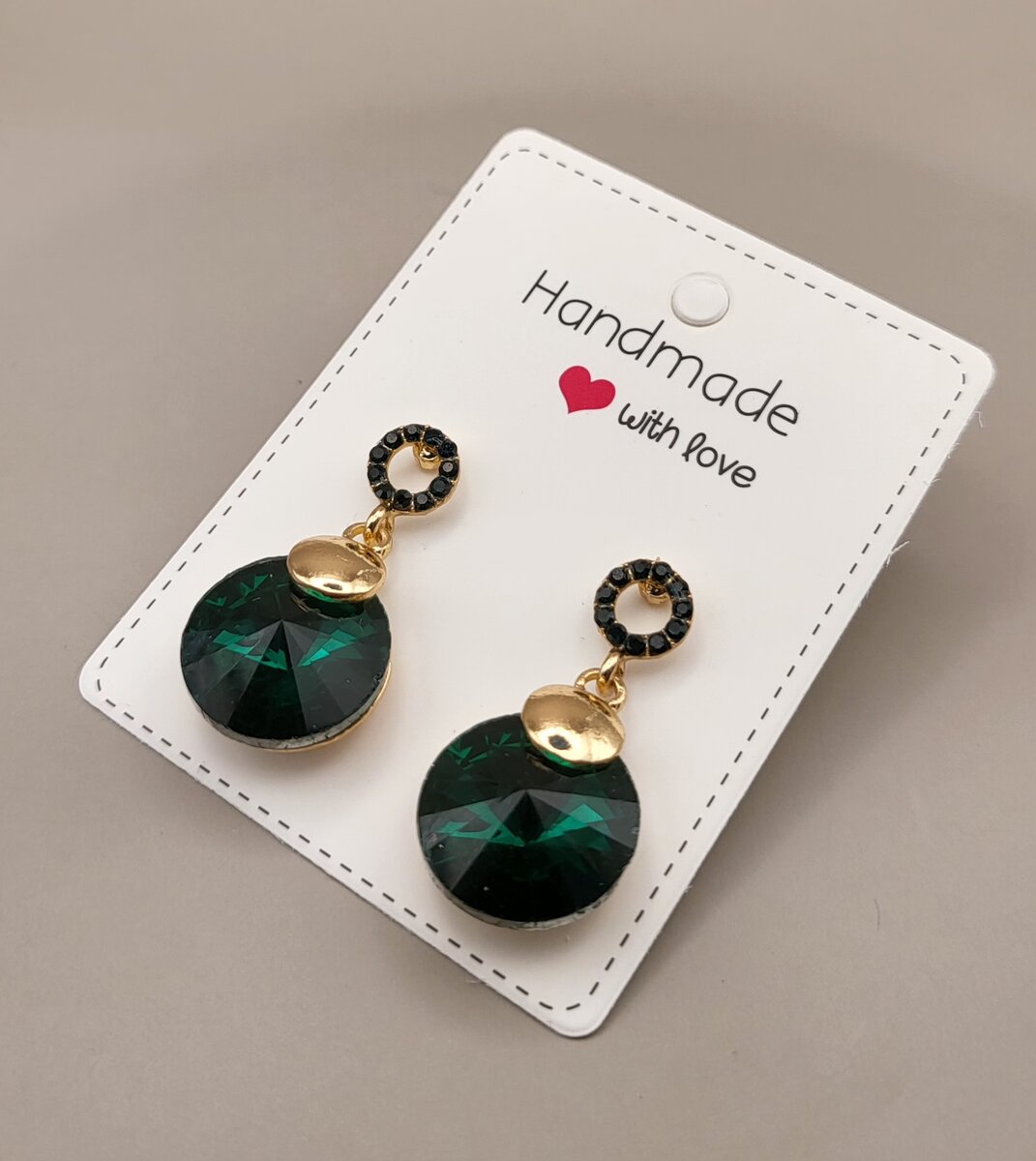 Green stone earrings
