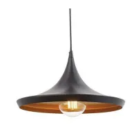 Vintage Black Metal Tawa Hanging Light