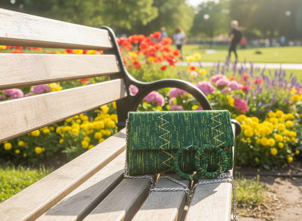 Sac à main chaîne chic vert