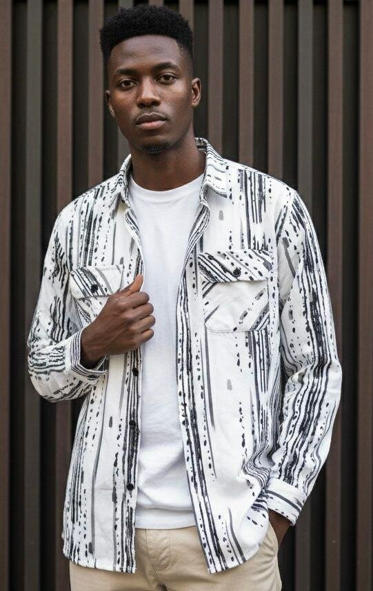 Chemise casual à motifs