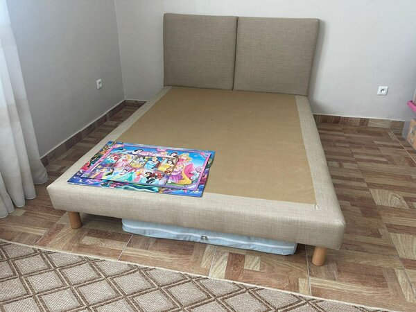 Cadre de lit moderne en tissu