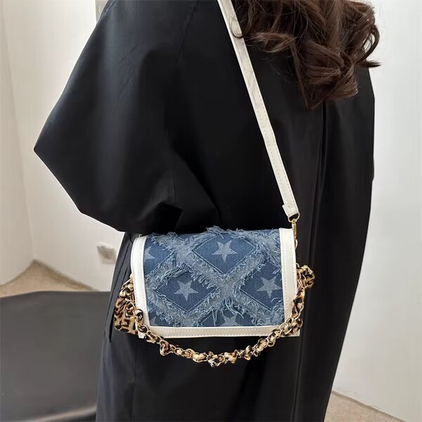 Sac bandoulière en jean tendance