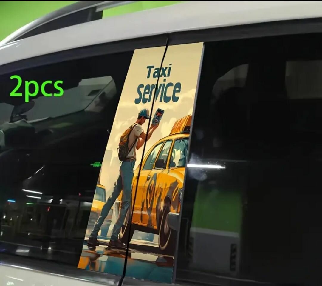 Autocollants Taxi Service 2pcs