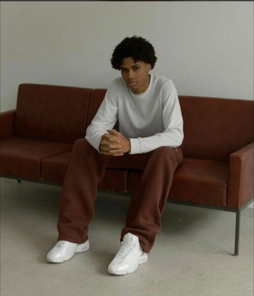 Pantalon large marron