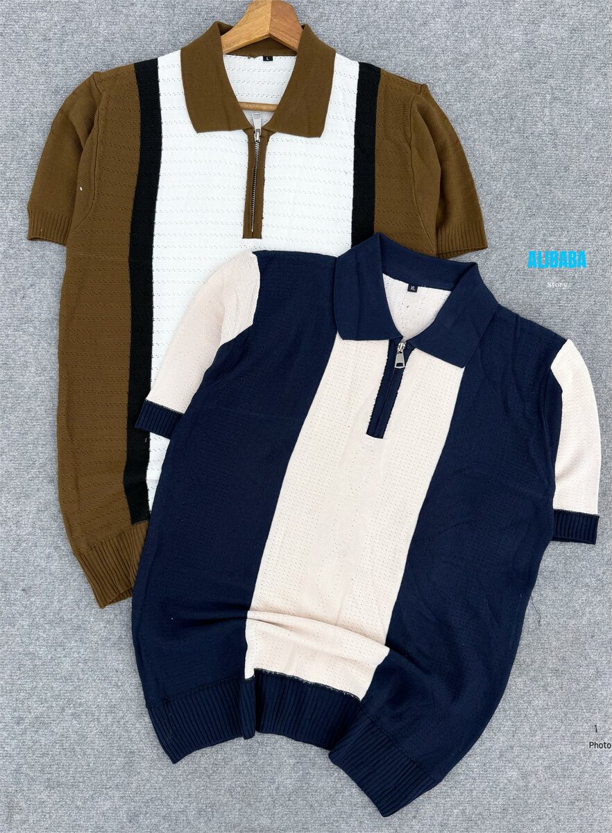 Polo décontracté bicolore homme