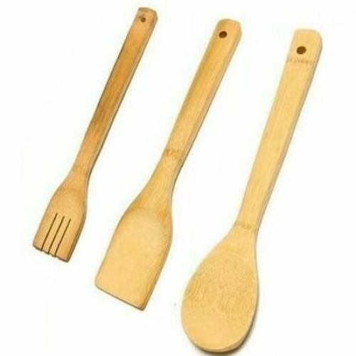Ensemble de cuillères en bambou 3 pièces