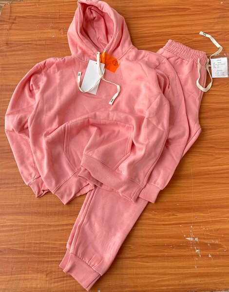 PLAIN HOODIE TOP AND DOWN