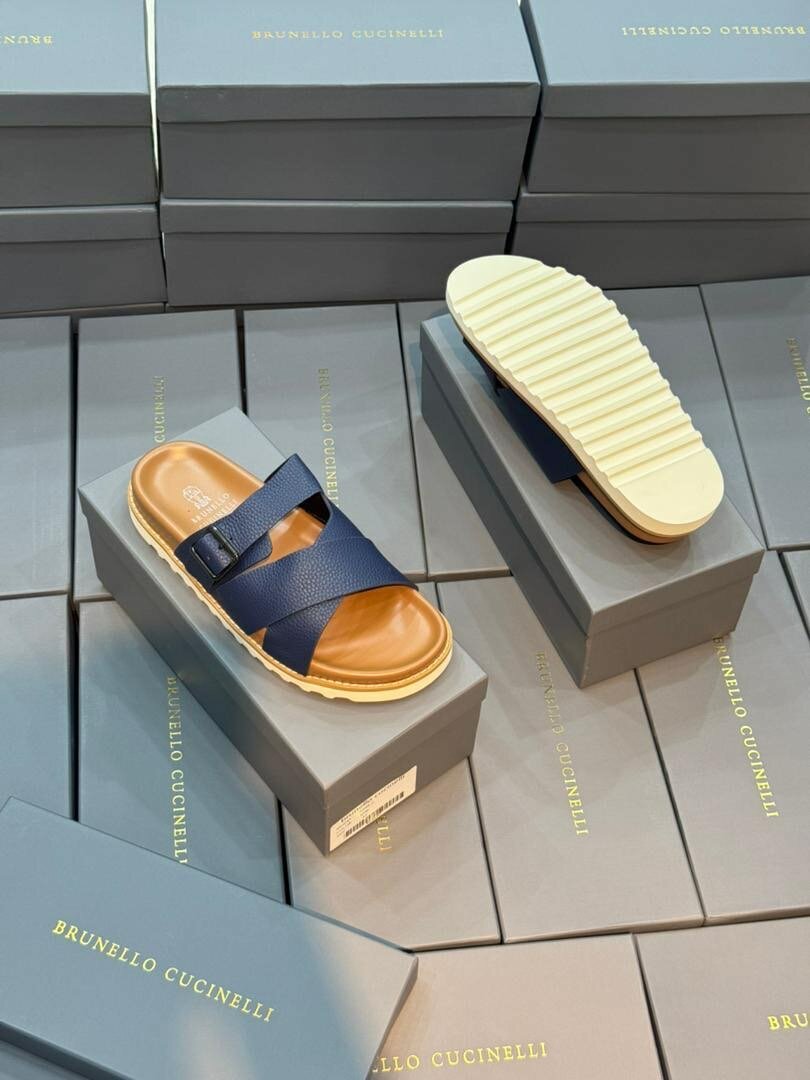 Sandales en cuir bleu