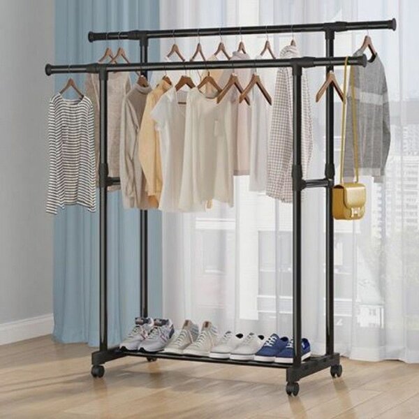 Double Pole Expandable Cloth Rack