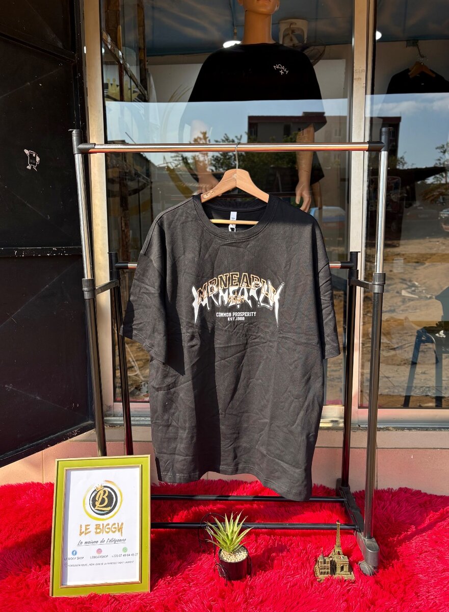 T-shirt unisexe en coton noir