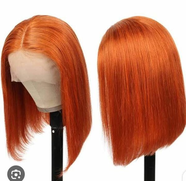 Perruque Bob Orange Haute Qualité