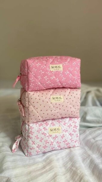 Quilted Makeup Pouches, Cosmetic Pouches, Travel Pouches