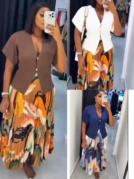 Jupe Plissée Imprimée Colorée