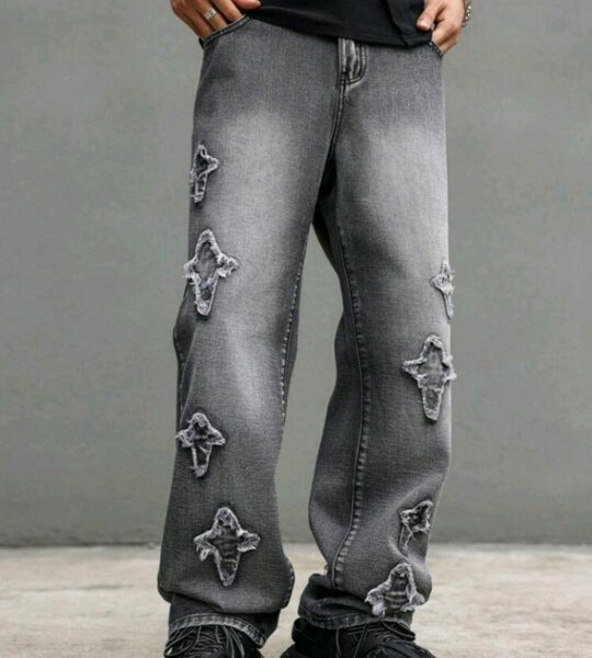 Jean décontracté en denim gris