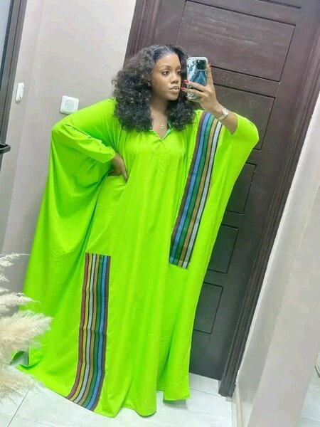 Robe Caftan Verte Élégante