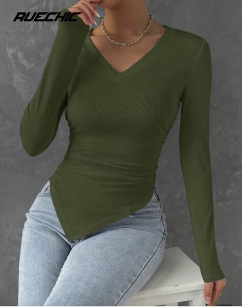 T-shirt ajusté vert femme