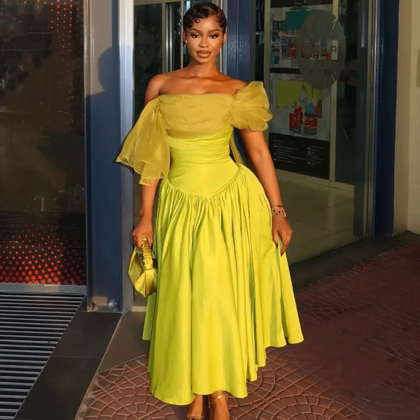 Robe verte et blanche