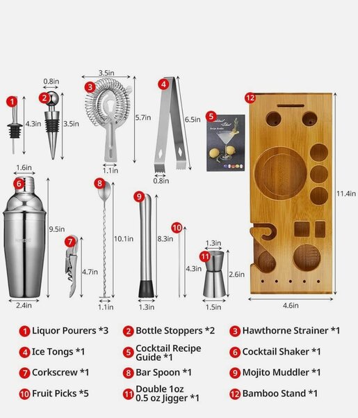 Kit Cocktail Professionnel 12 pièces