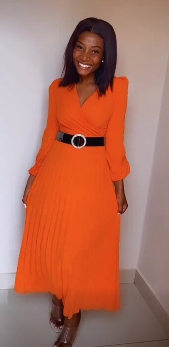 Shiny women's dress orange 🎀NEW IN🎀 S,m,l,xl,2xl