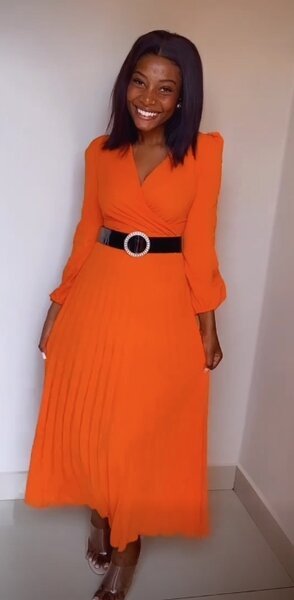 Shiny women's dress orange 🎀NEW IN🎀 S,m,l,xl,2xl