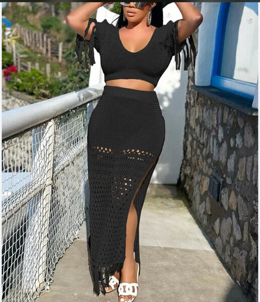 Ensemble crochet noir chic