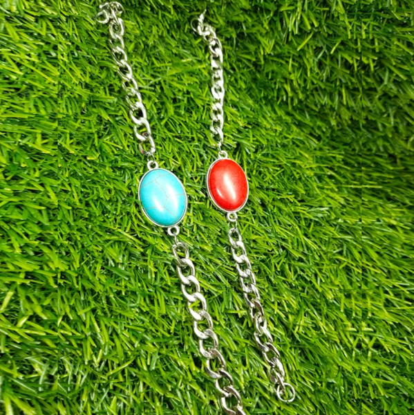Stainless Steel Chain With Stone Bracelet For Boys