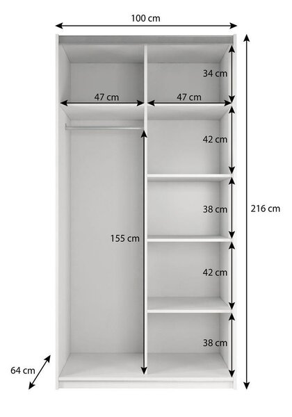 Armoire penderie moderne 200cm