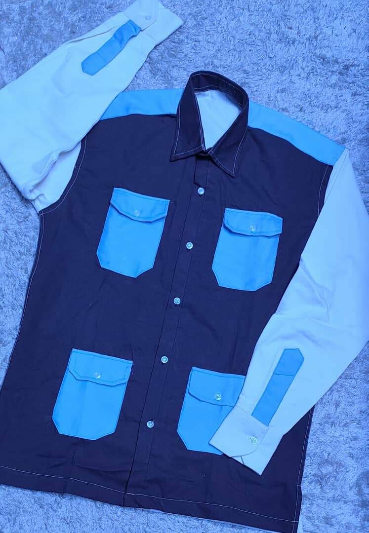 Chemise bicolore décontractée