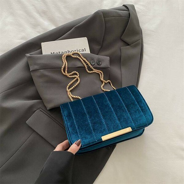 Pochette Velours - BLEU