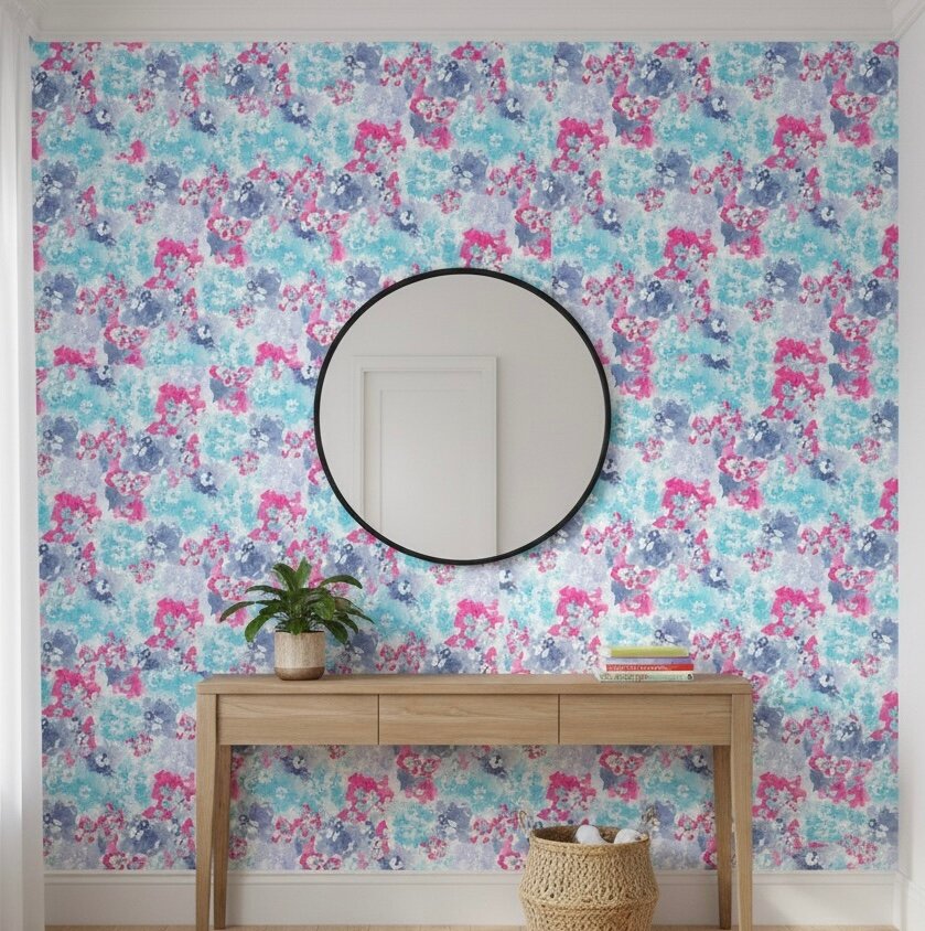 Papier Peint Floral Coloré