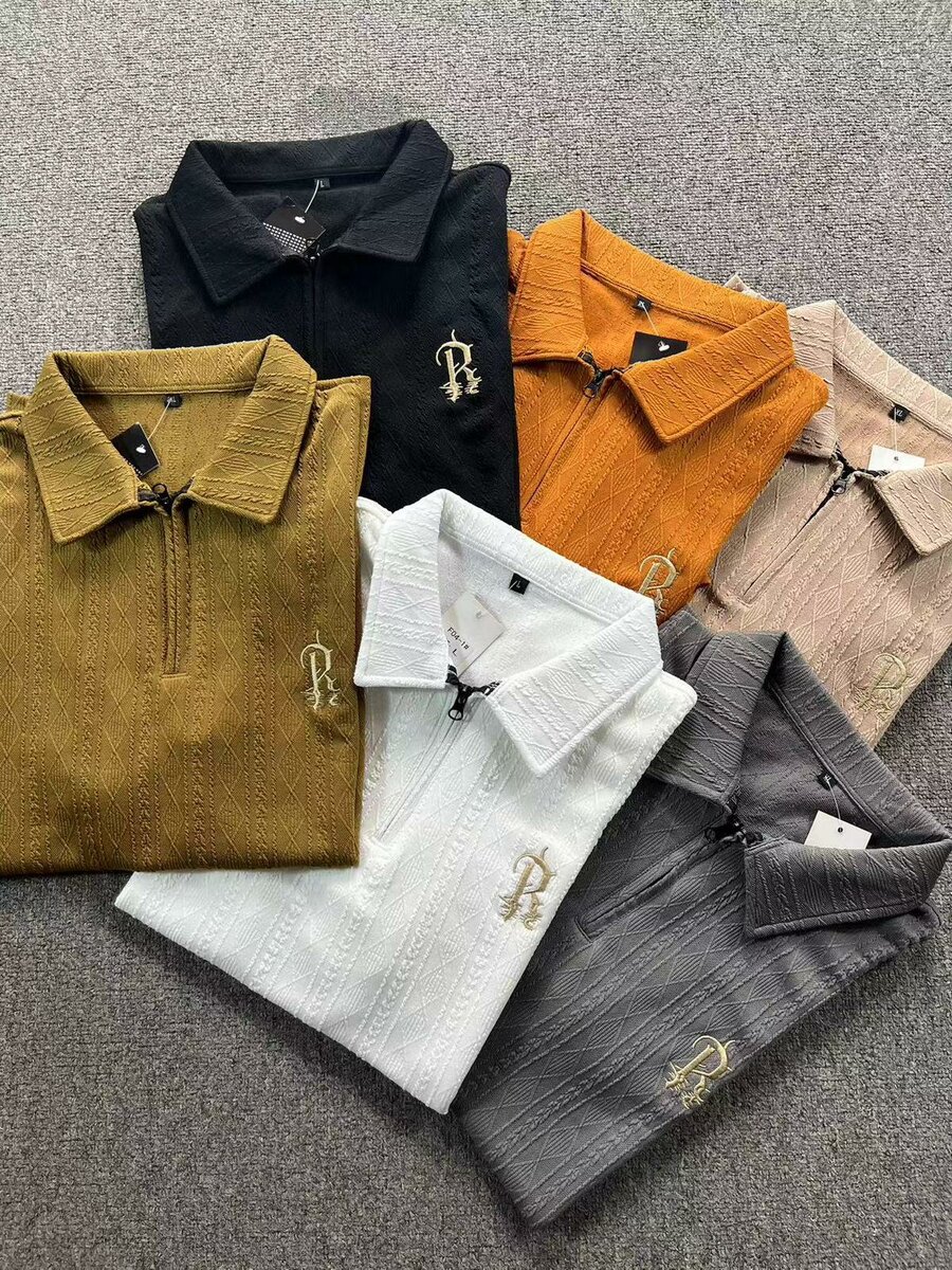 Polos zippés unisex en coton