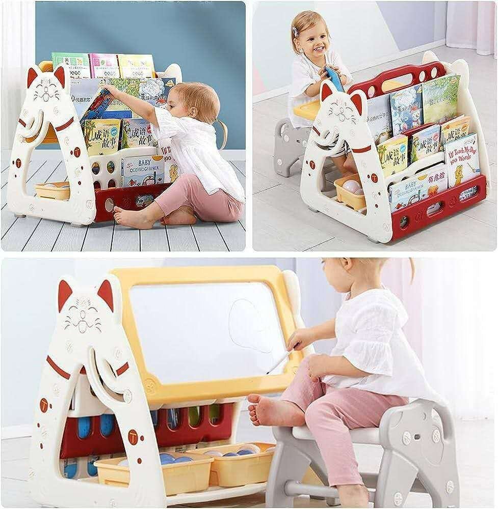 Tableau bibliothèque pliable multifonctionnelle 3en1