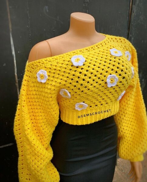 Pull crochet bohème