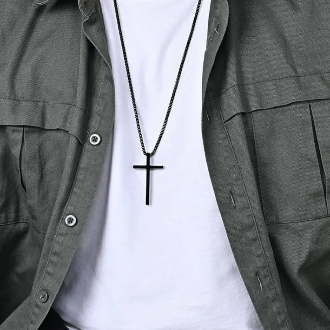 Collier Croix Noir