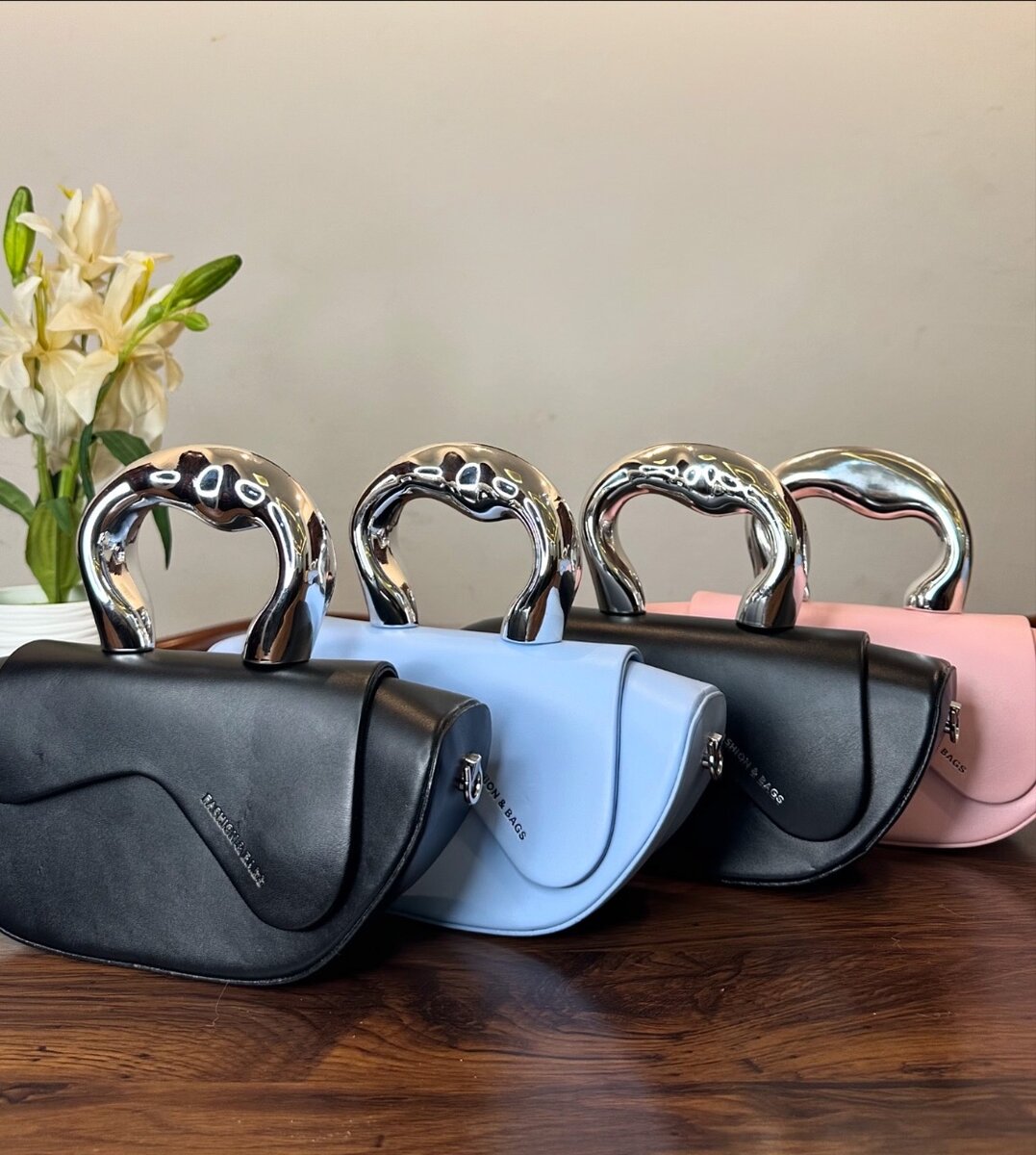 Ladies fluffy and leather hand bags