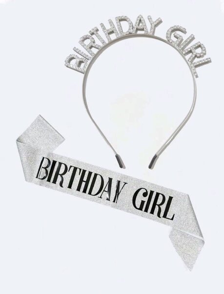 Diadème et écharpe Birthday Girl