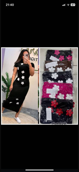 Robe longue élégante fleurs