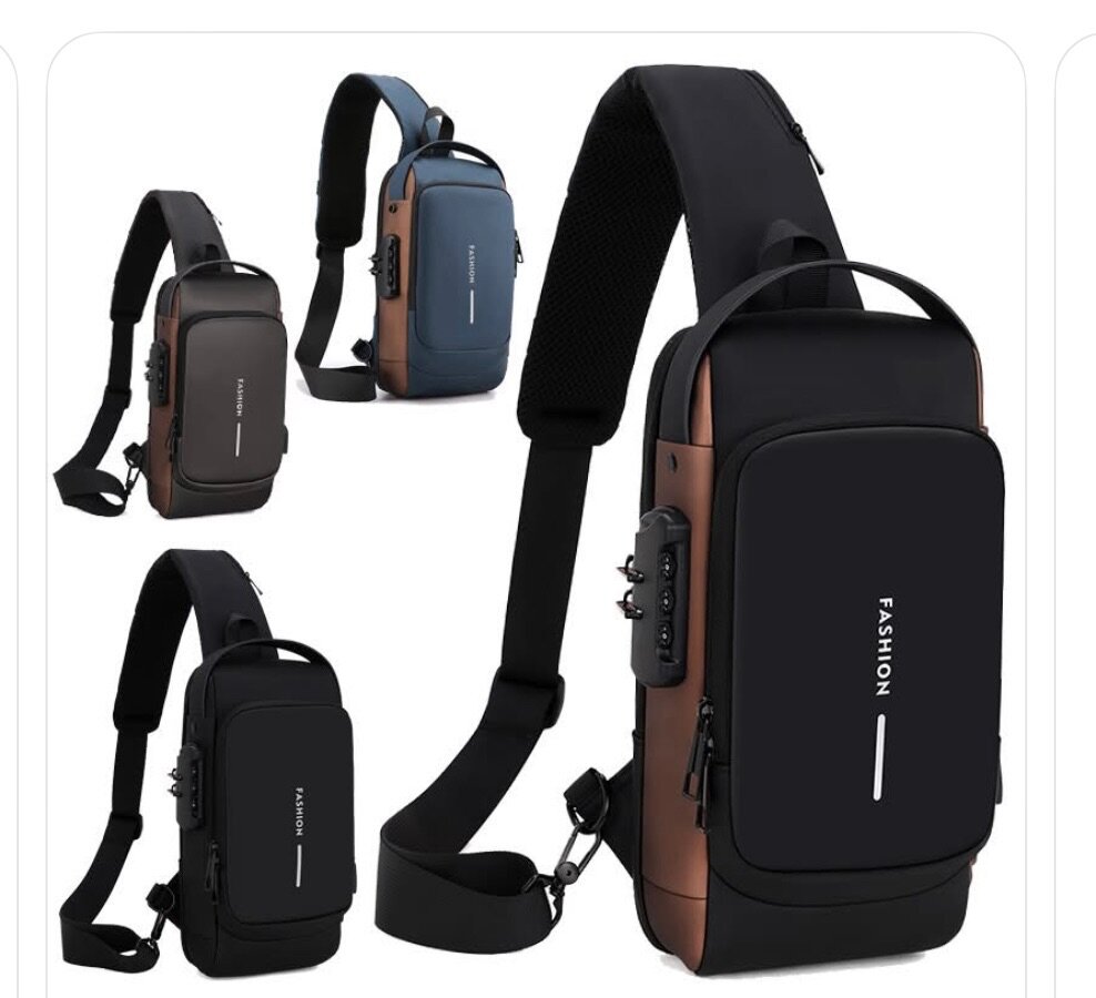 Sac bandoulière antivol USB