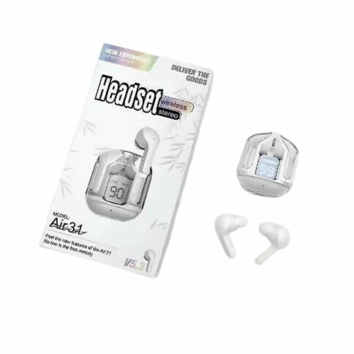 Air31 Earbuds Wireless Crystal Transparent Bluetooth 5.3