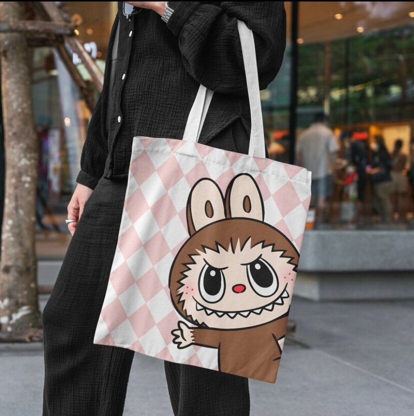 Sac cabas motif lapin mignon