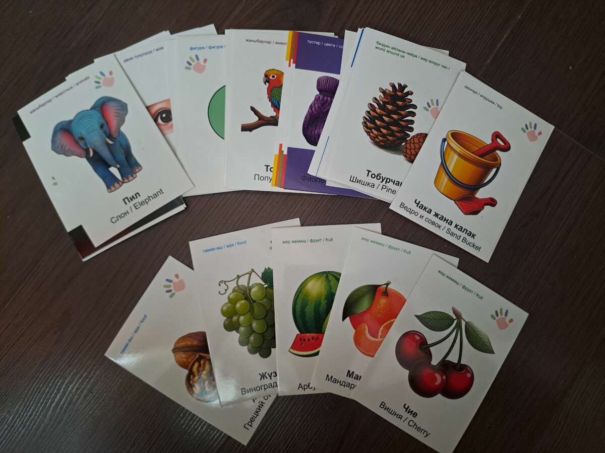 Развивающие карточки для детей Келечек на кыргызском языке