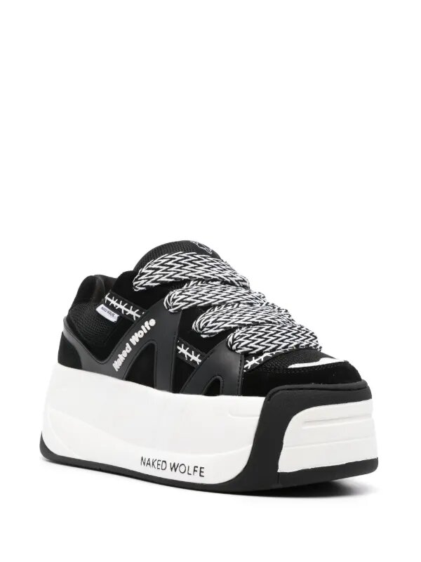 Sliders leather platform sneakers
