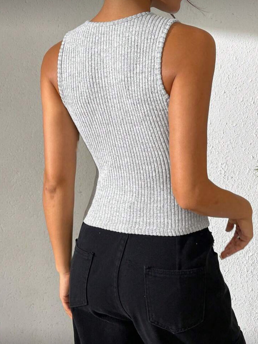 Débardeur côtelé sans manches