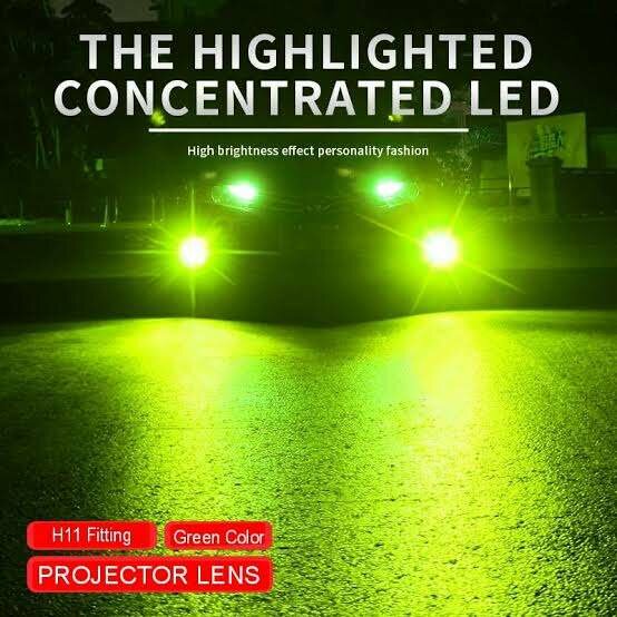 Projector Lights 30 Watts H11 Fitting Lemon Green Color